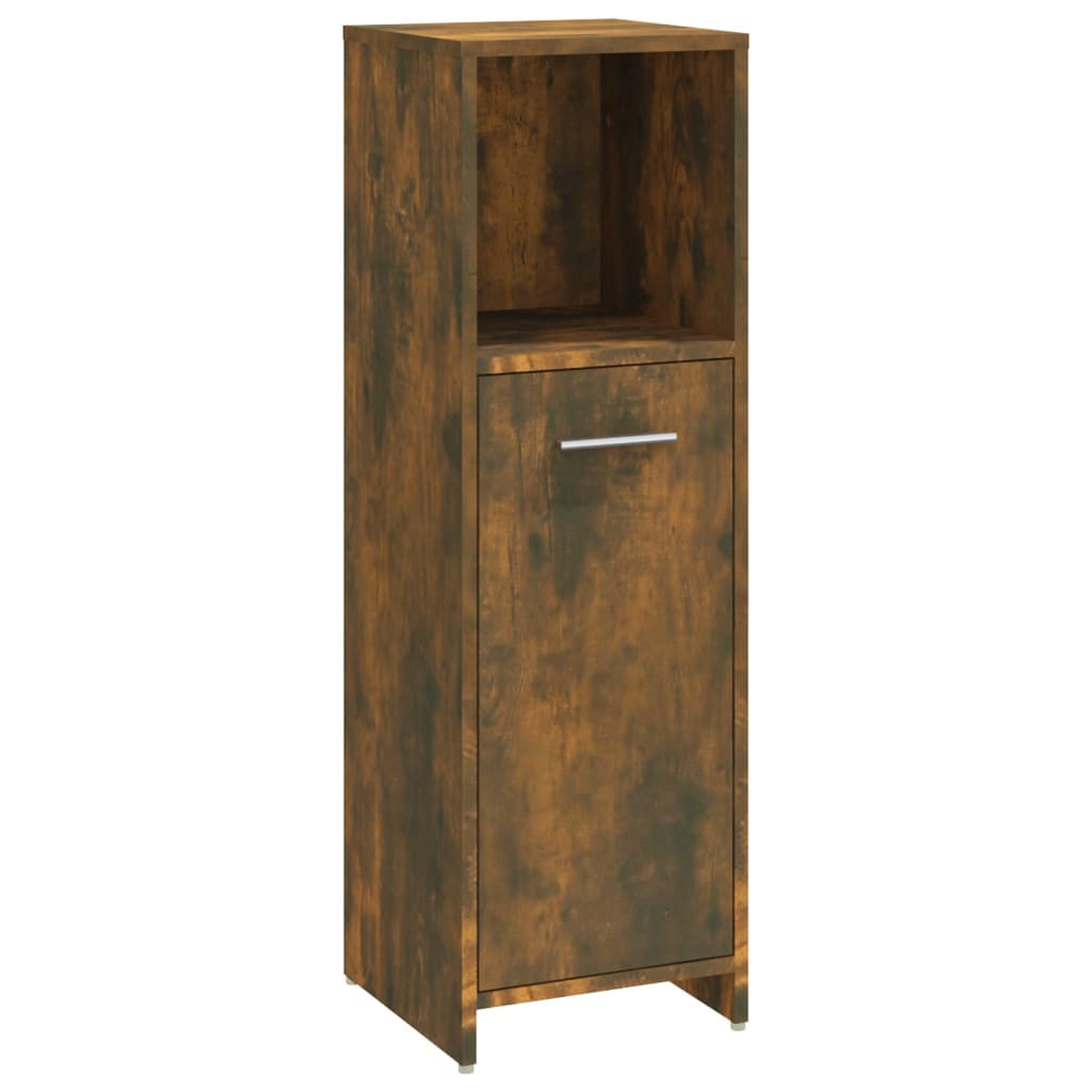 vidaXL Bathroom Cabinet Smoked Oak 30x30x95 cm Engineered Wood