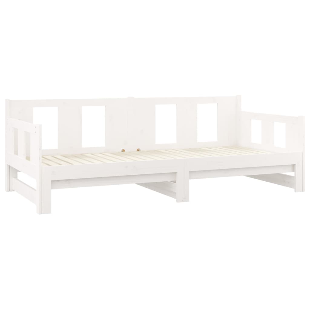 vidaXL Pull-out Day Bed without Mattress White 2x(80x200) cm