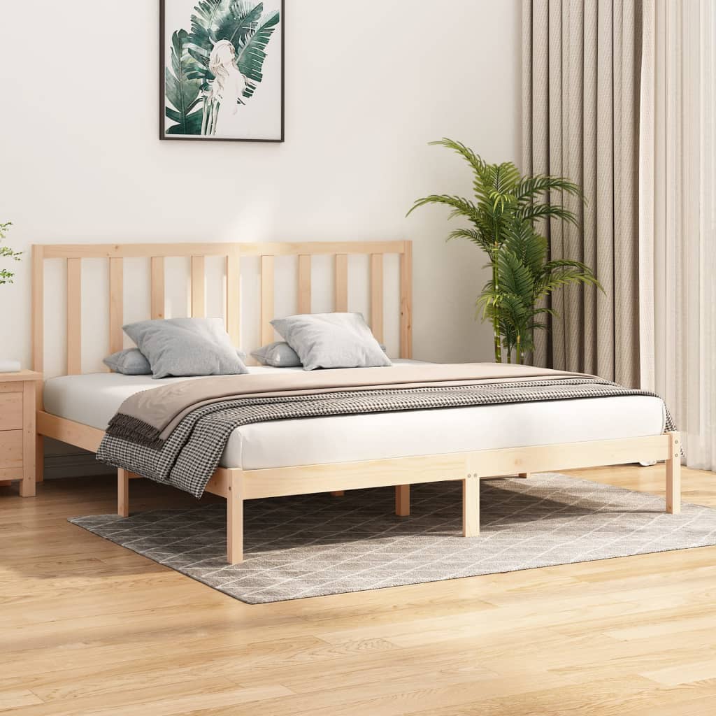 vidaXL Bed Frame without Mattress Solid Wood Pine 200x200 cm