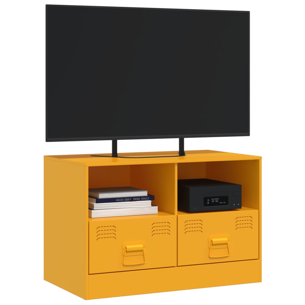 vidaXL TV Cabinet Mustard Yellow 67x39x44 cm Steel