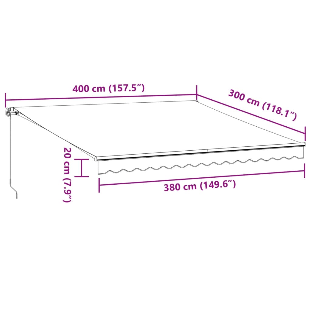 vidaXL Automatic Retractable Awning Brown 400x300 cm