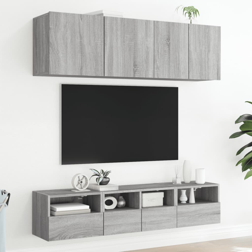 vidaXL TV Wall Cabinets 2 pcs Grey Sonoma 40x30x30 cm Engineered Wood