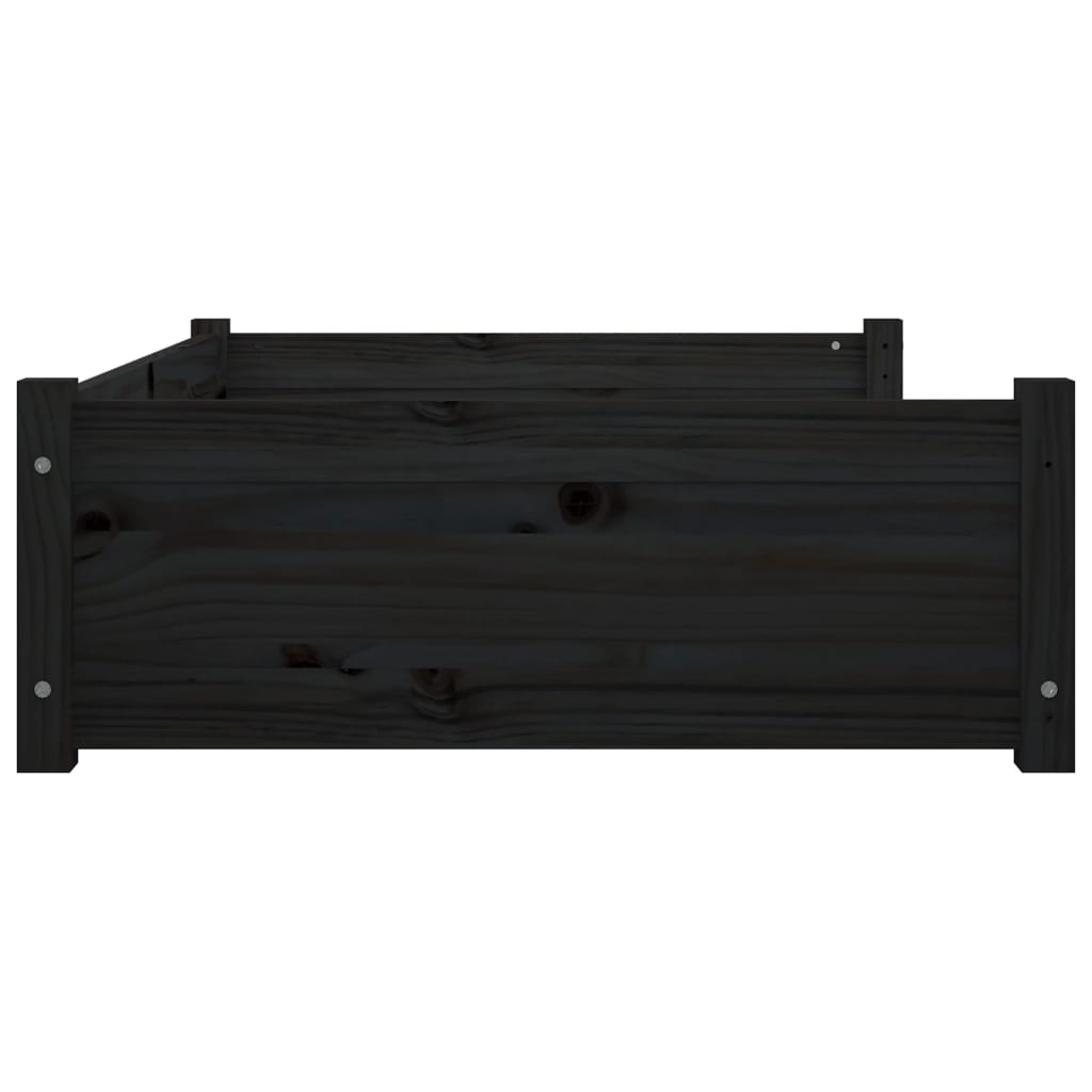 vidaXL Dog Bed Black 105.5x75.5x28 cm Solid Pine Wood