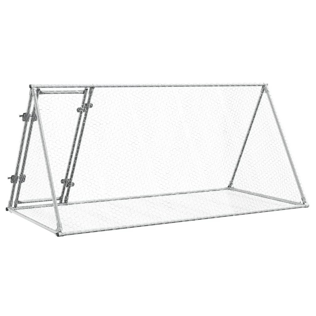 vidaXL Rabbit Cage Silver 200x105x91 cm Galvanised Steel