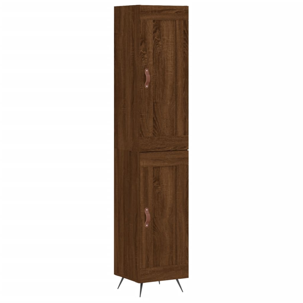 vidaXL Highboard Brown Oak 34.5x34x180 cm Engineered Wood