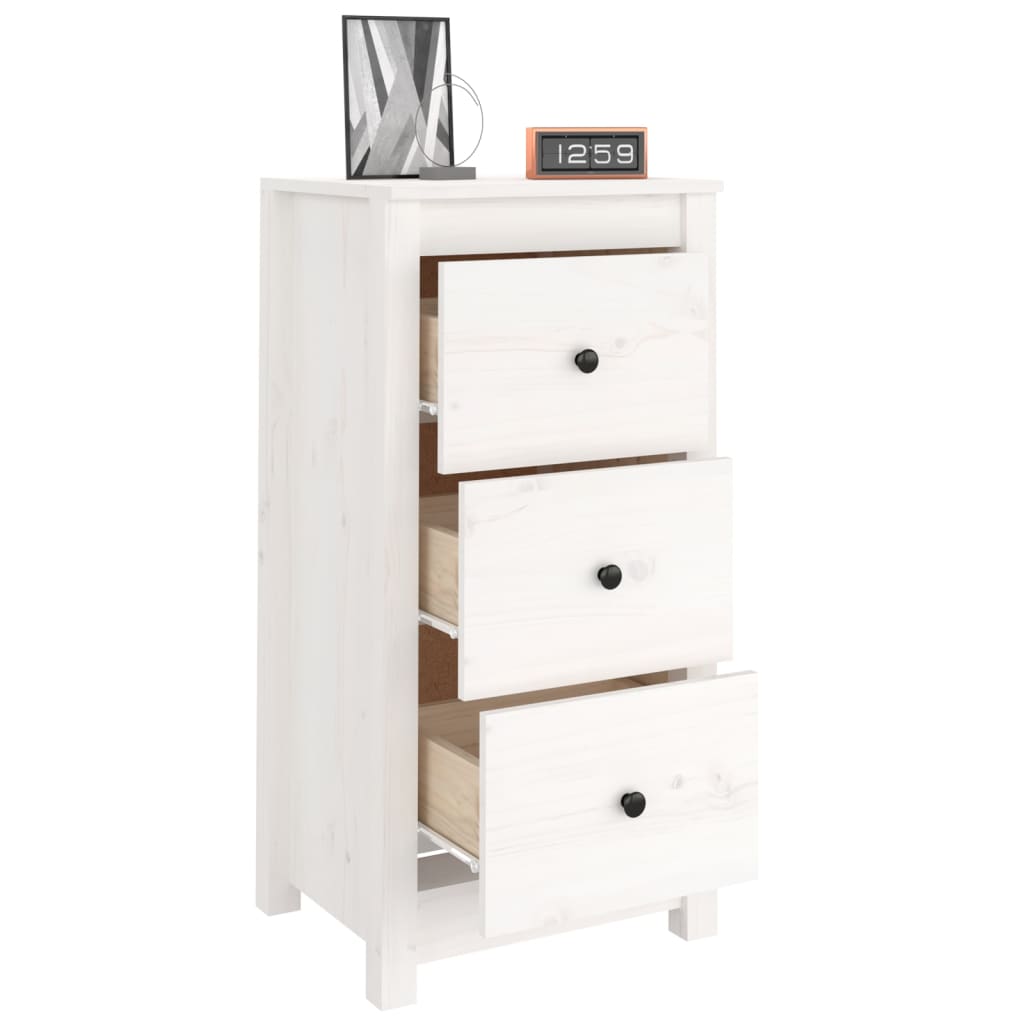 vidaXL Sideboard White 40x35x80 cm Solid Wood Pine