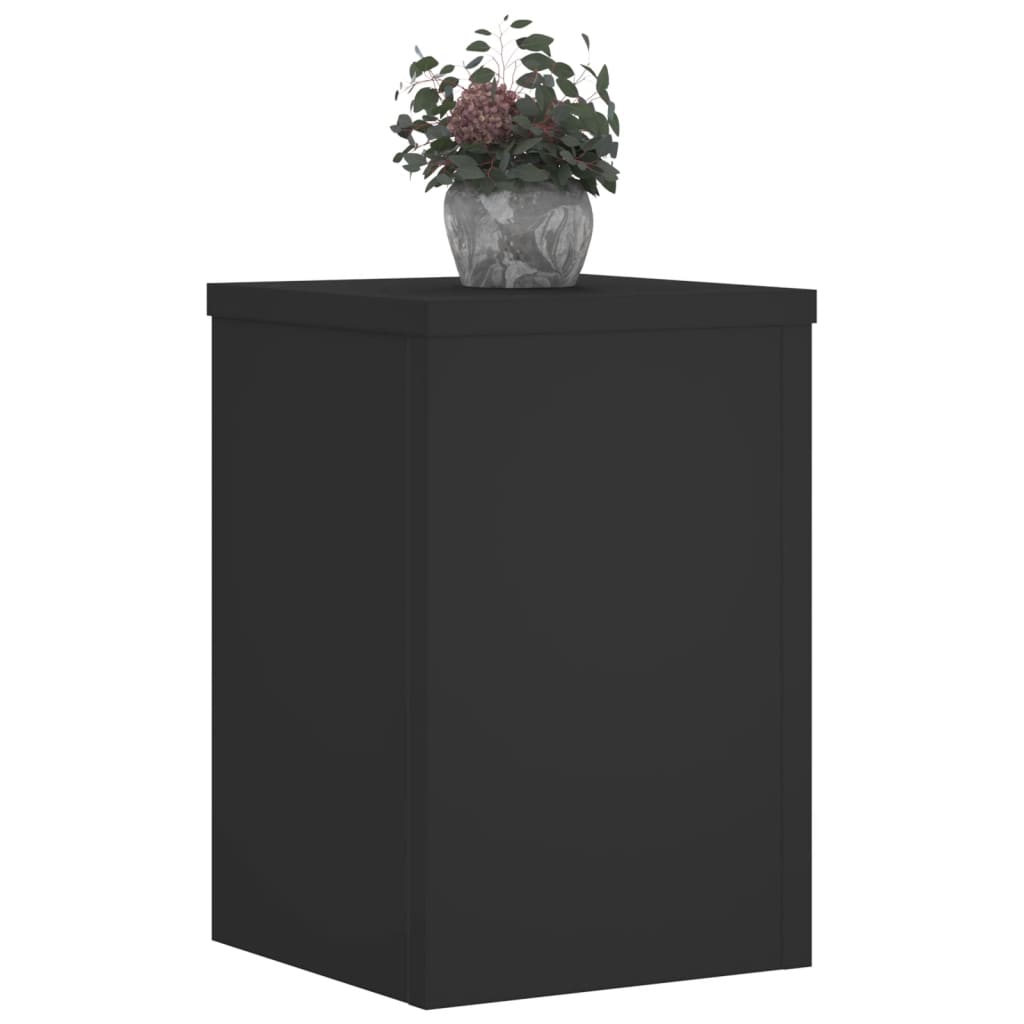 vidaXL Plant Stands 2 pcs Black 20x20x30 cm Engineered Wood