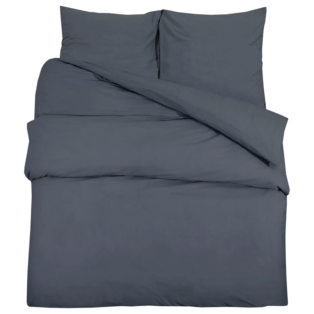 vidaXL Duvet Cover Set Anthracite 260x240 cm Light-weight Microfiber