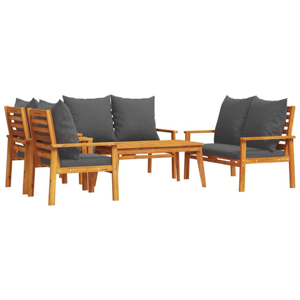 vidaXL 5 Piece Garden Lounge Set with Cushions Solid Wood Acacia