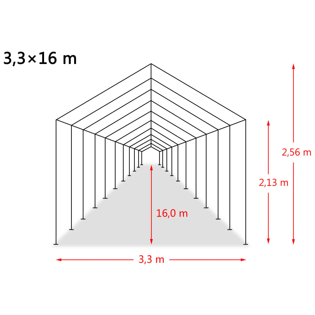 vidaXL Removable Livestock Tent PVC 550 g/m² 3.3x16 m Dark Green