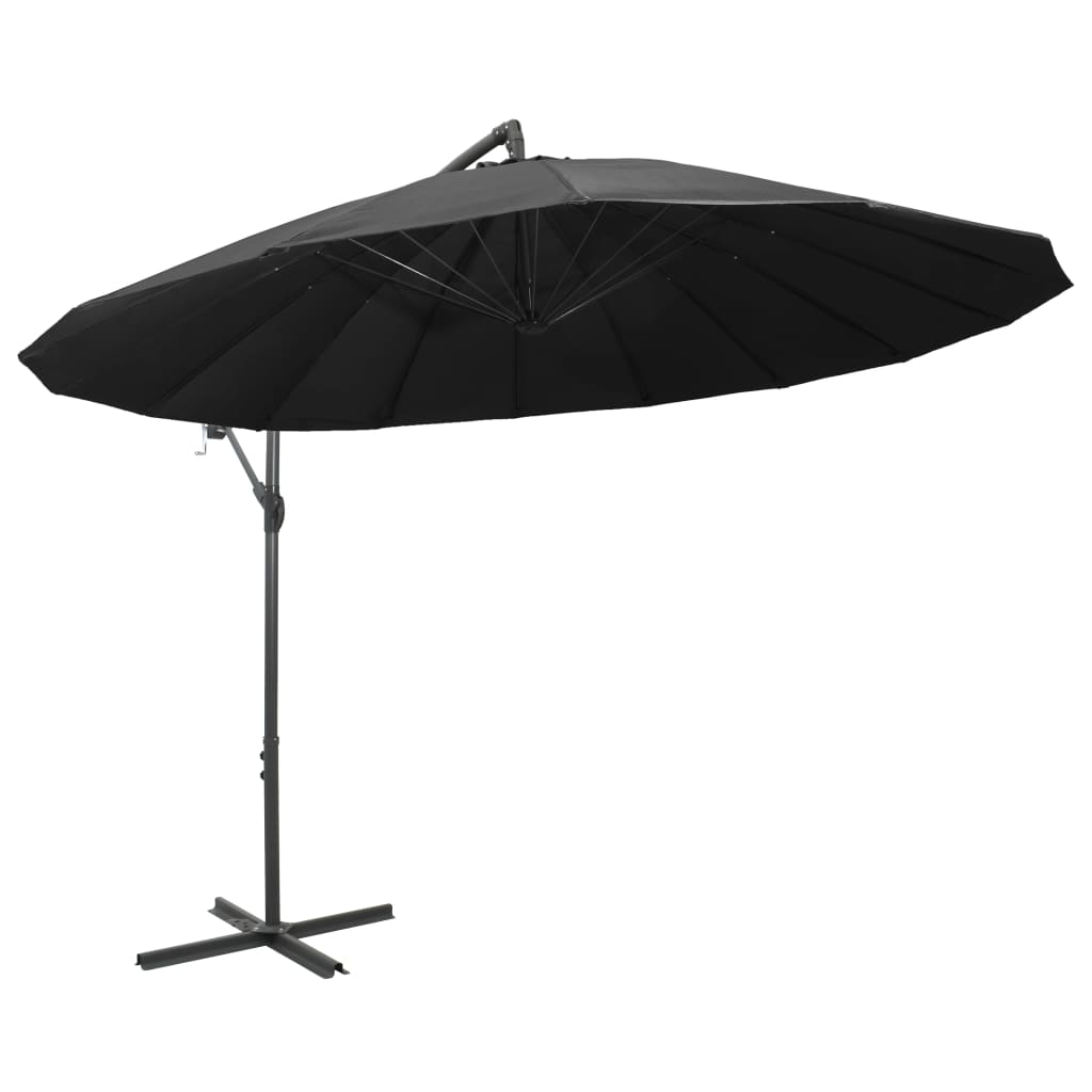 vidaXL Hanging Garden Parasol Anthracite 3 m Aluminium Pole