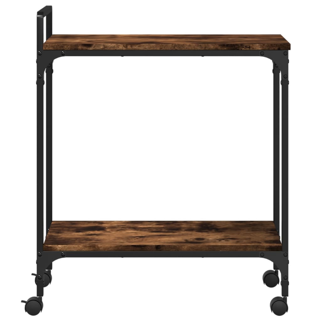 vidaXL Kitchen Trolley Smoked Oak 60.5x31x72.5 cm Engineered Wood