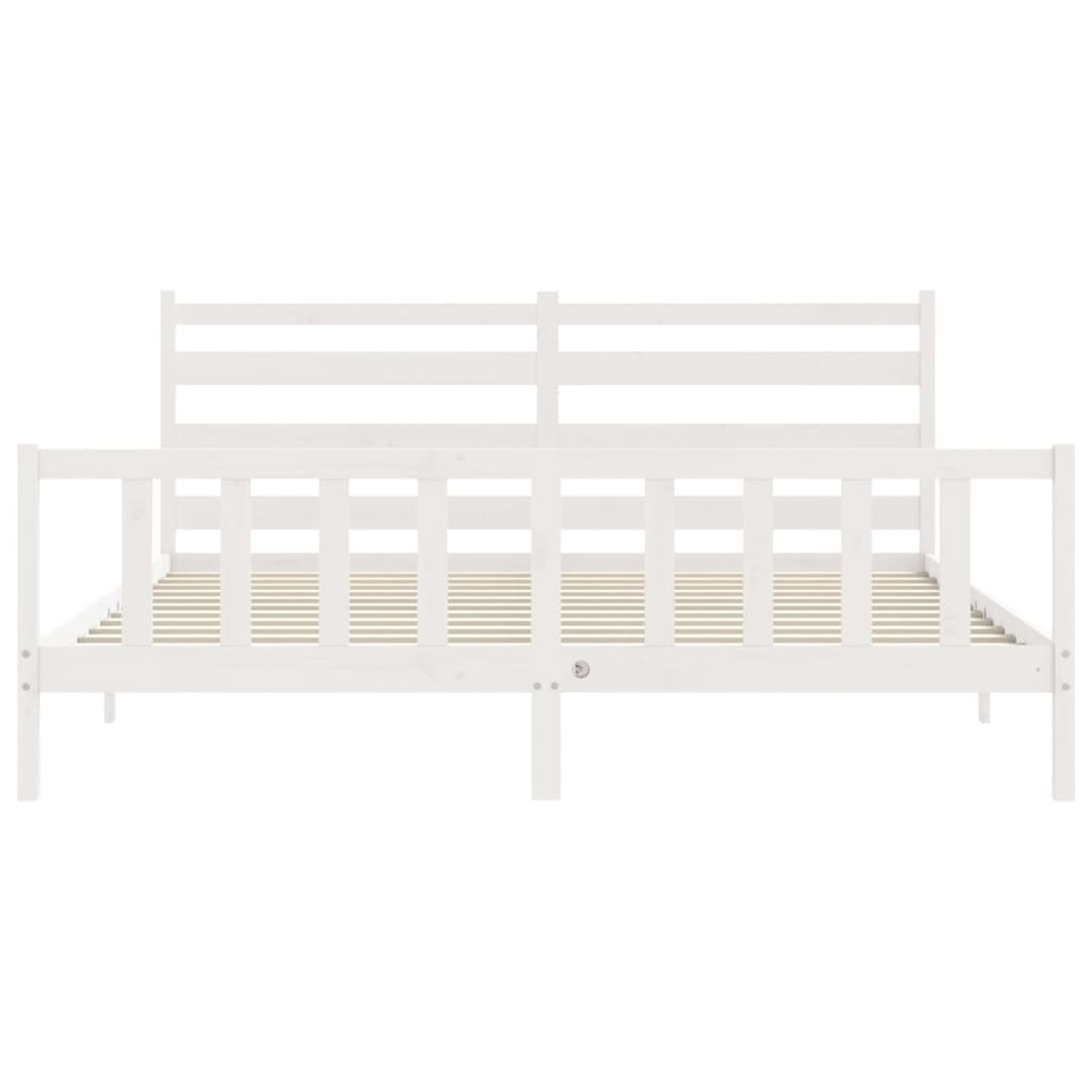 vidaXL Bed Frame without Mattress White 200x200 cm Solid Wood Pine