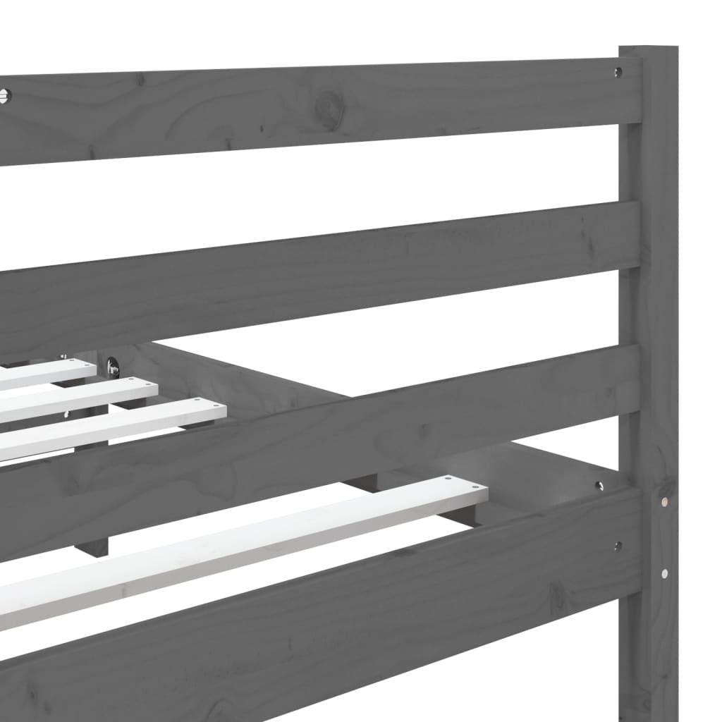 vidaXL Bed Frame without Mattress Grey Double Solid Wood