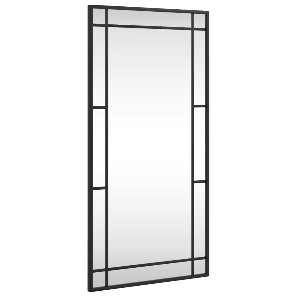 vidaXL Wall Mirror Black 40x80 cm Rectangle Iron