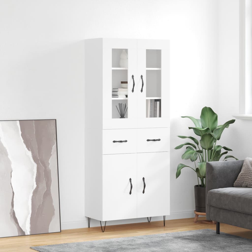 vidaXL Highboard White 69.5x34x180 cm Engineered Wood