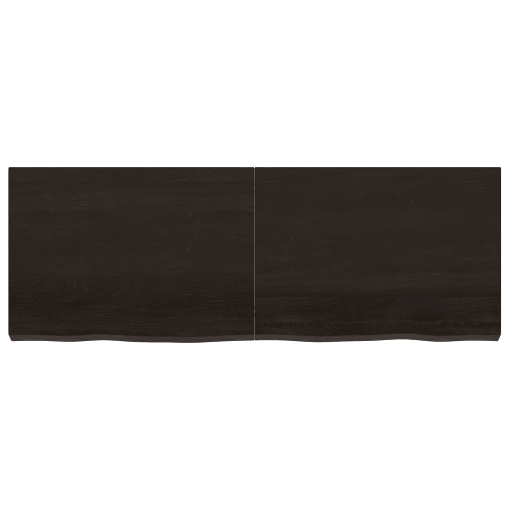 vidaXL Bathroom Countertop Dark Brown 140x50x(2-6) cm Treated Solid Wood