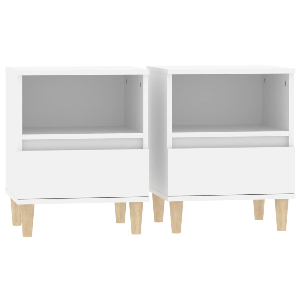 vidaXL Bedside Cabinets 2 pcs White 40x35x50 cm