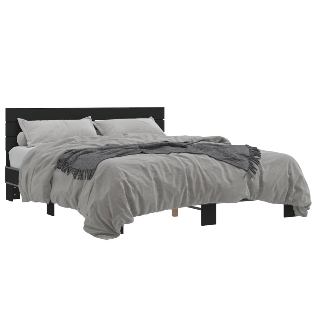 vidaXL Bed Frame without Mattress Black 160x200 cm