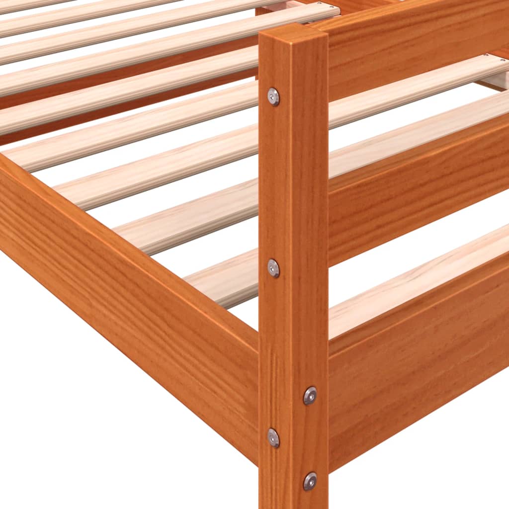 vidaXL Bed Frame without Mattress Wax Brown 90x190 cm Single Solid Wood Pine