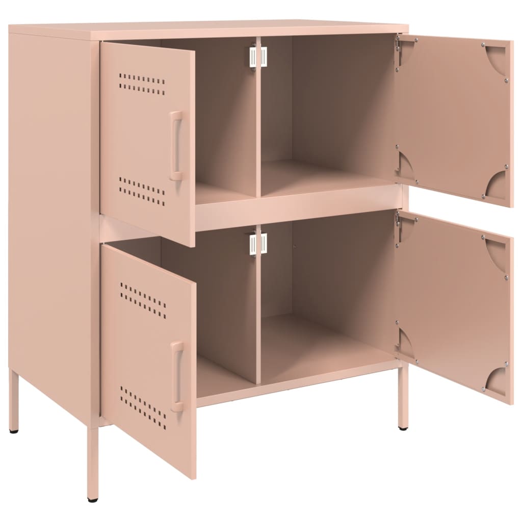 vidaXL Sideboard Pink 68x39x79 cm Steel