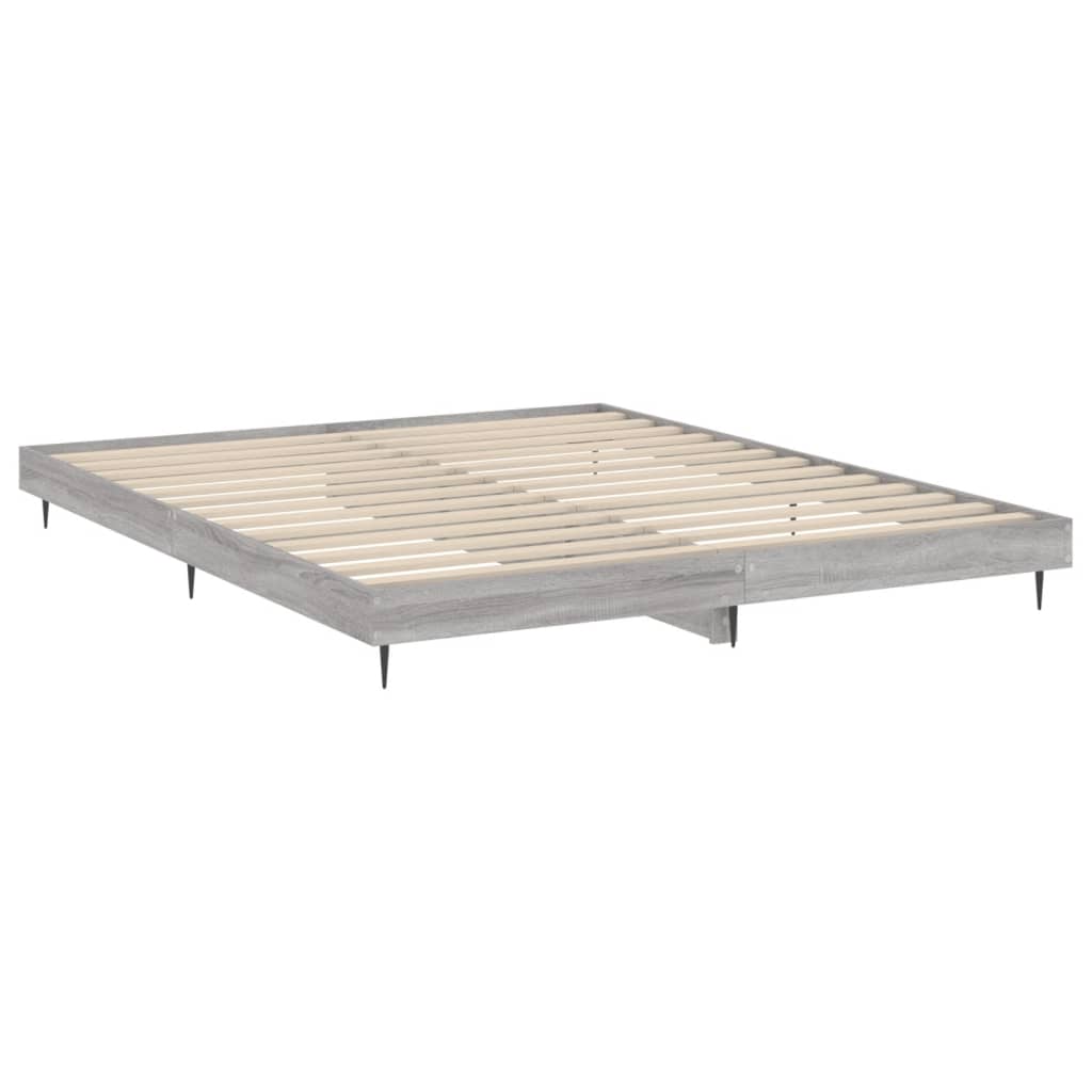 vidaXL Bed Frame without Mattress Grey Sonoma 140x200 cm Engineered Wood