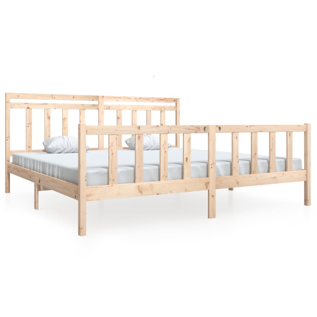 vidaXL Bed Frame without Mattress Solid Wood 200x200 cm (810102+814114)