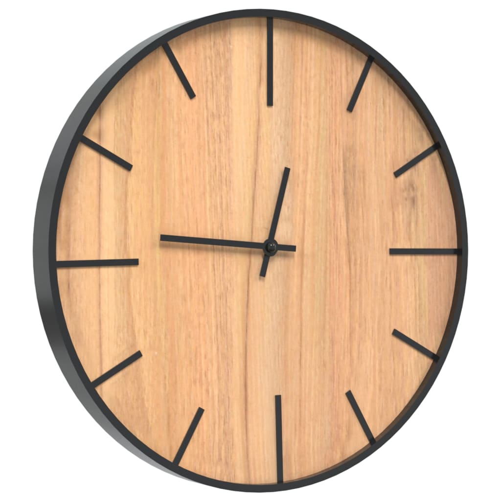 vidaXL Wall Clock Brown Ø39 cm Iron and Engineered Wood