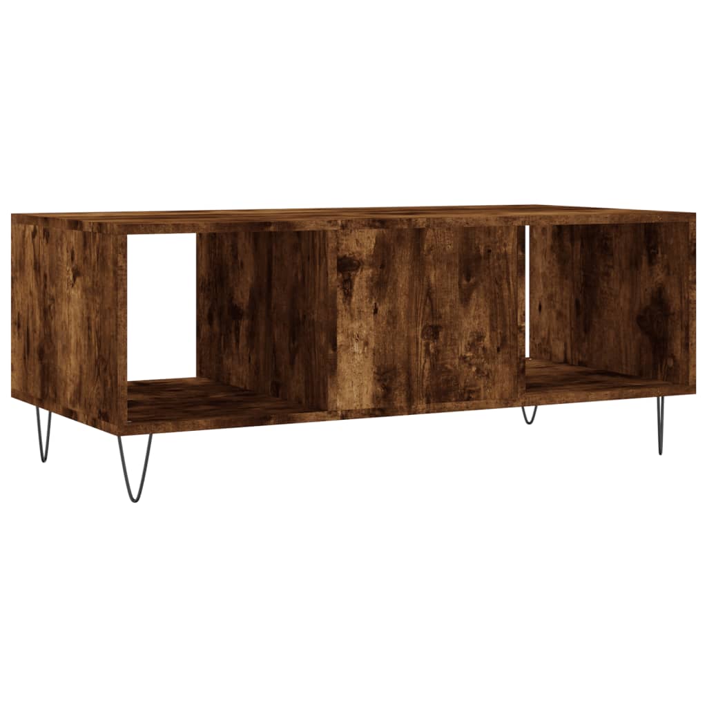 vidaXL Coffee Table Smoked Oak 102x50x40 cm Engineered Wood