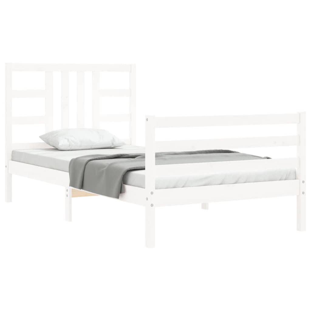 vidaXL Bed Frame without Mattress White 90x200 cm Solid Wood Pine