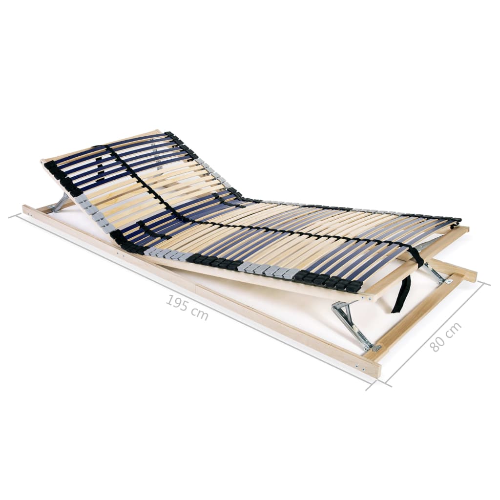 vidaXL Slatted Bed Bases without Mattress 2 pcs with 42 Slats 80x200 cm