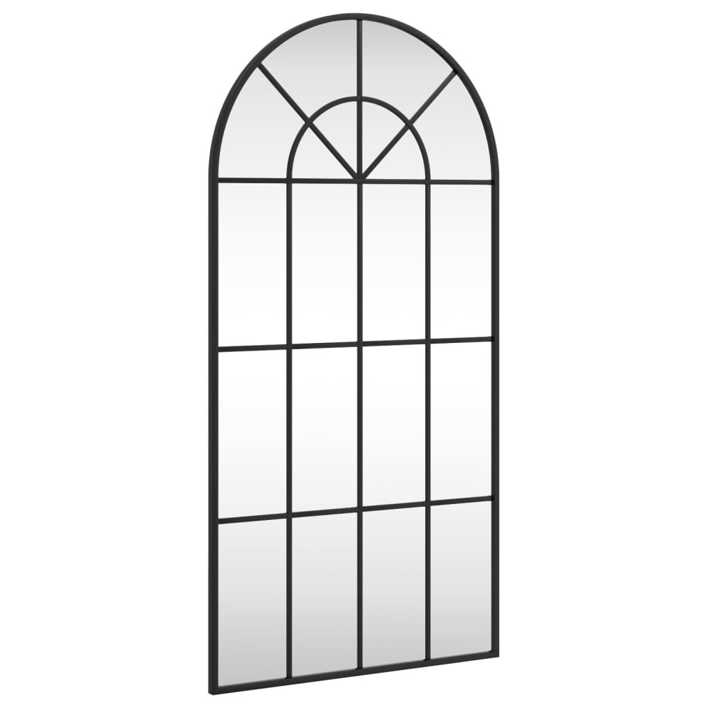 vidaXL Wall Mirror Black 50x100 cm Arch Iron