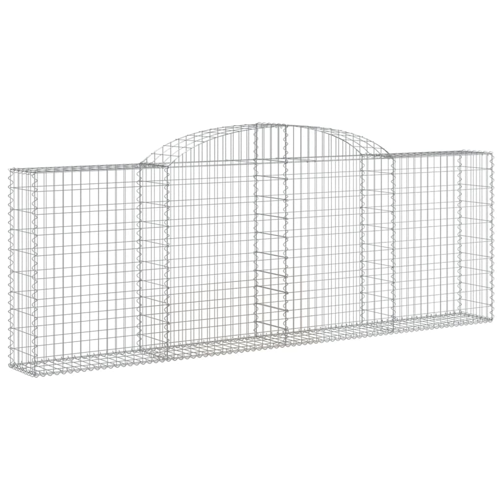 vidaXL Arched Gabion Baskets 5 pcs 300x30x100/120 cm Galvanised Iron