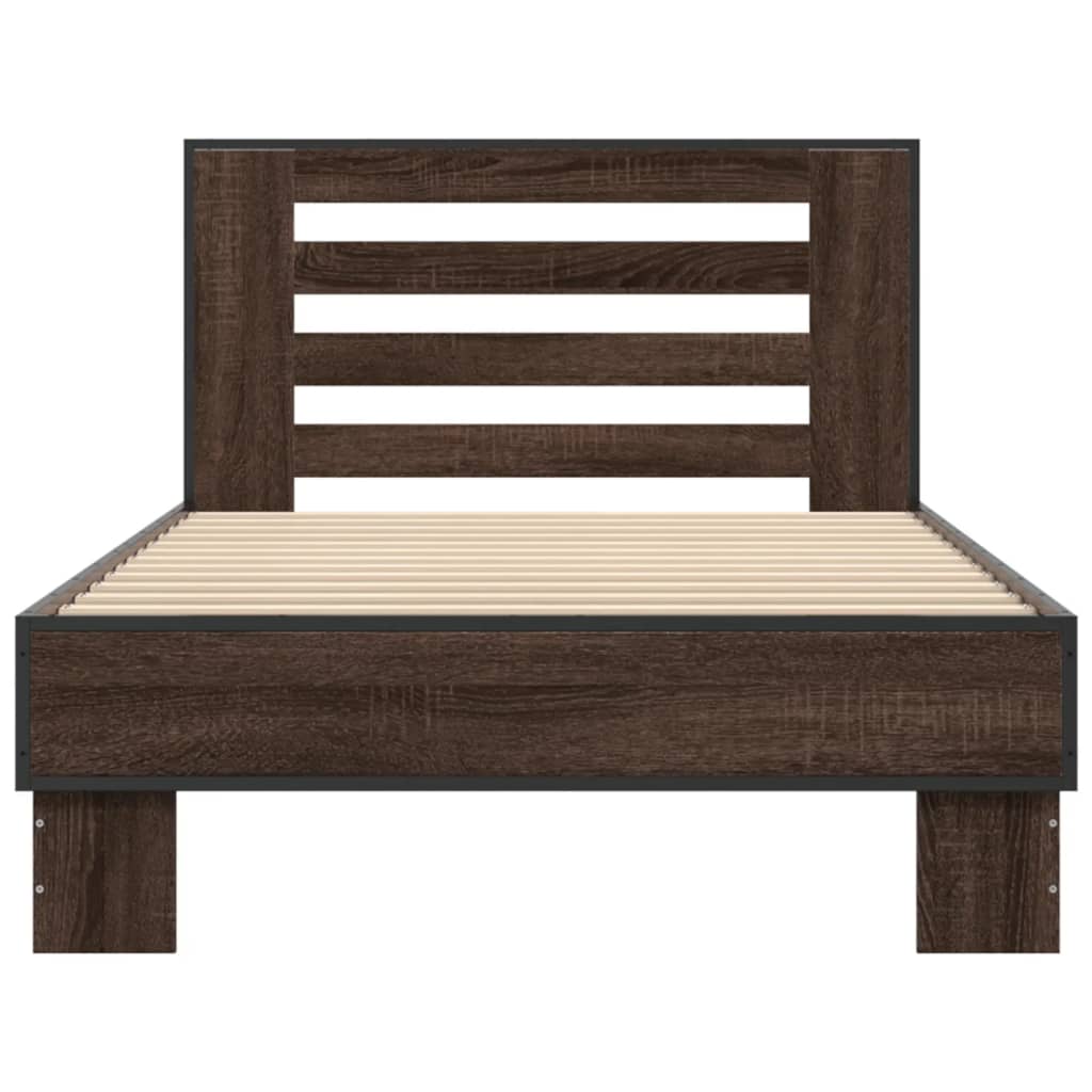 vidaXL Bed Frame without Mattress Brown Oak 75x190 cm Small Single