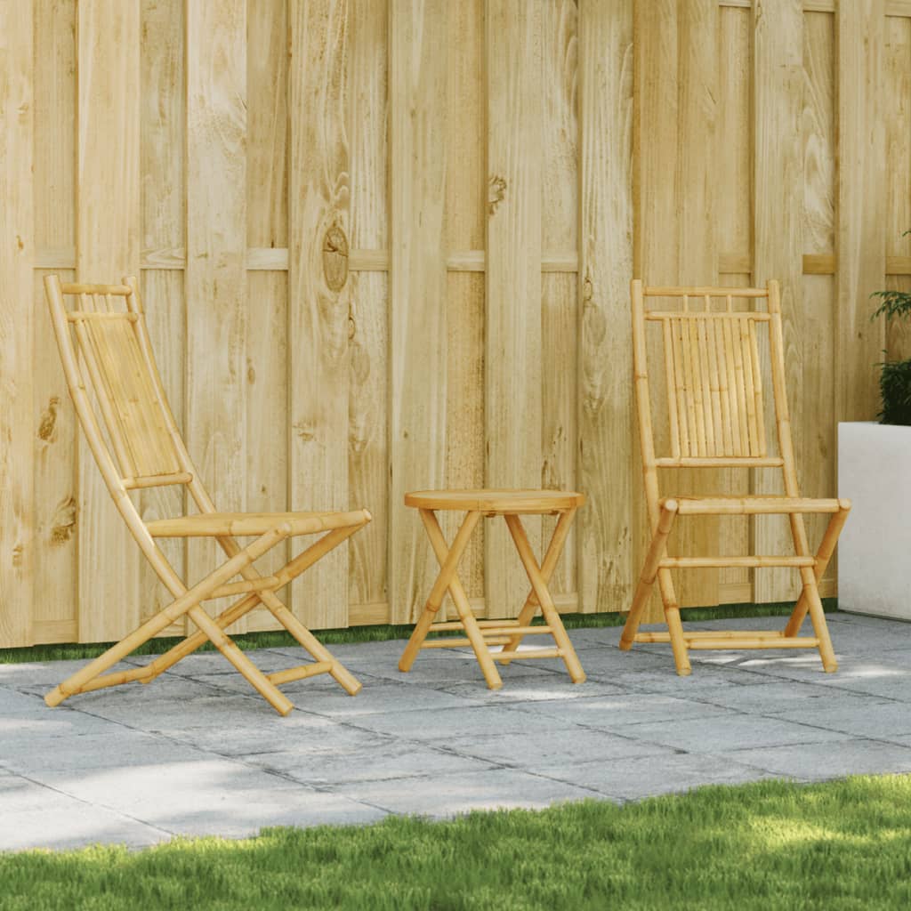 vidaXL 3 Piece Bistro Set Bamboo