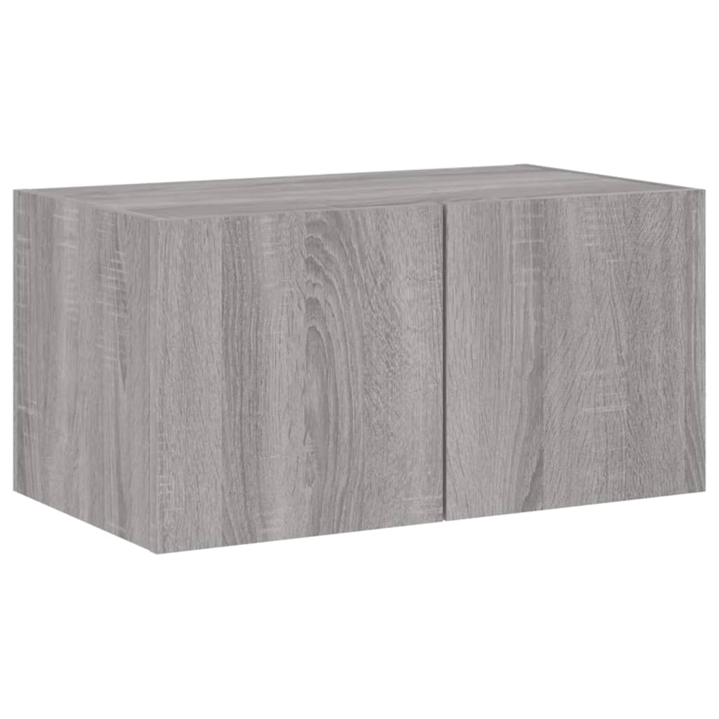 vidaXL 6 Piece TV Wall Units with LED Grey Sonoma Engineered Wood