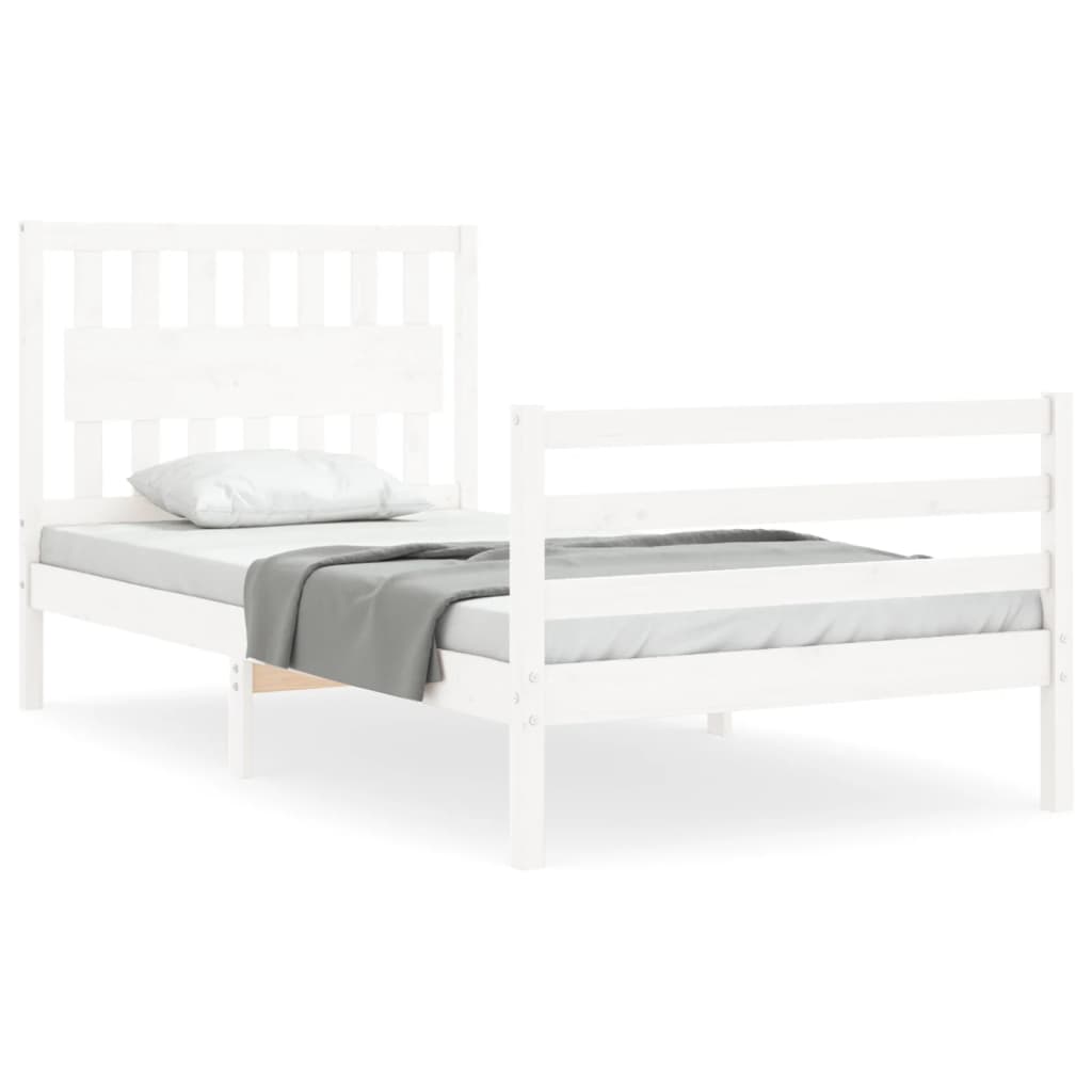 vidaXL Bed Frame without Mattress White 100x200 cm Solid Wood