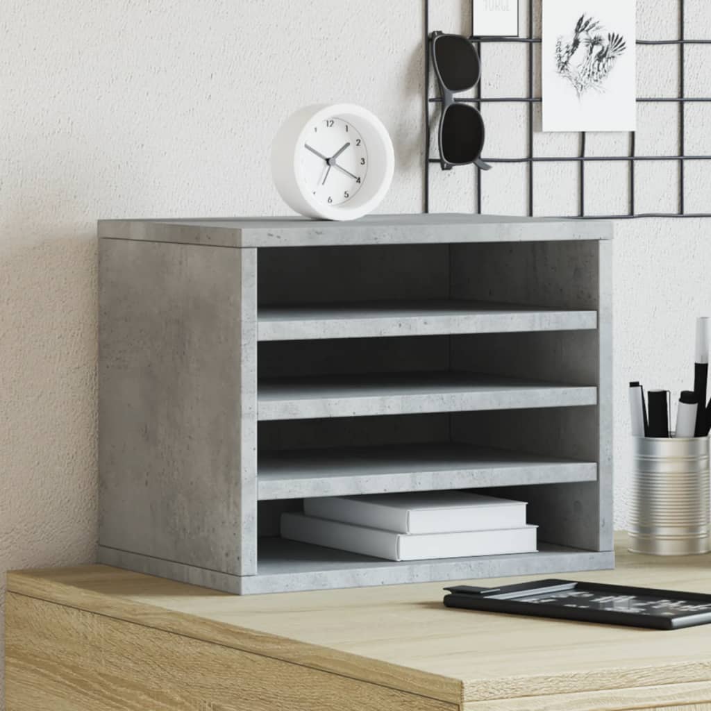 vidaXL Desk Organiser Concrete Grey 36x26x29.5 cm Engineered wood