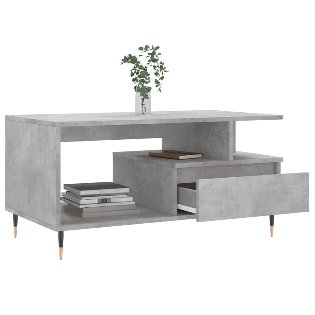 vidaXL Coffee Table Concrete Grey 90x49x45 cm Engineered Wood