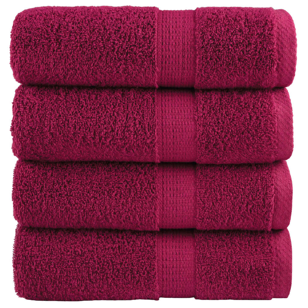 vidaXL Premium Soap Towels SOLUND 4pcs Bordeaux 30x30cm 600gsm