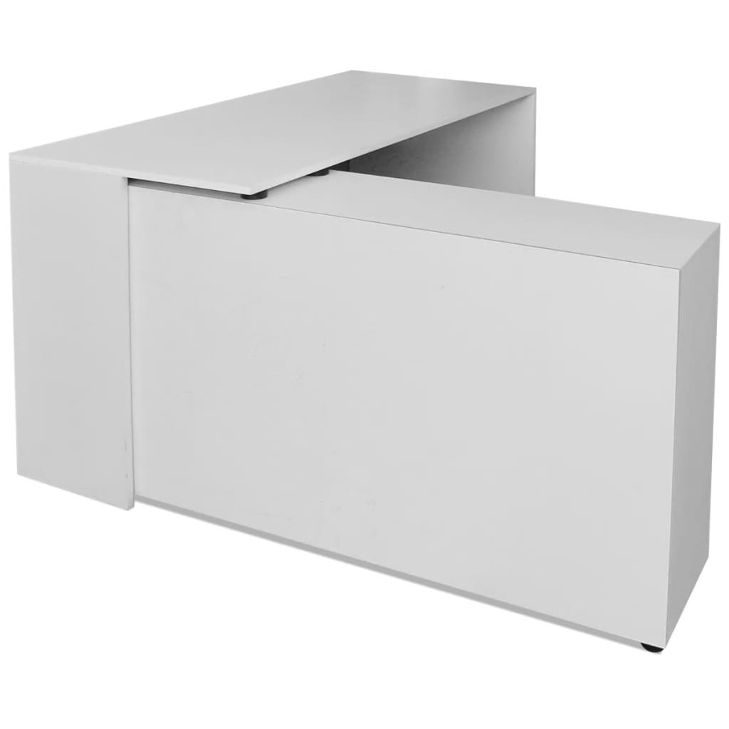 vidaXL Corner Desk 4 Shelves White