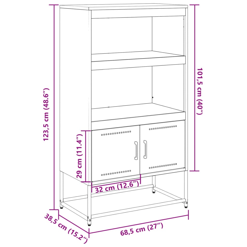 vidaXL TV Cabinet Anthracite 100.5x39x60.5 cm Steel