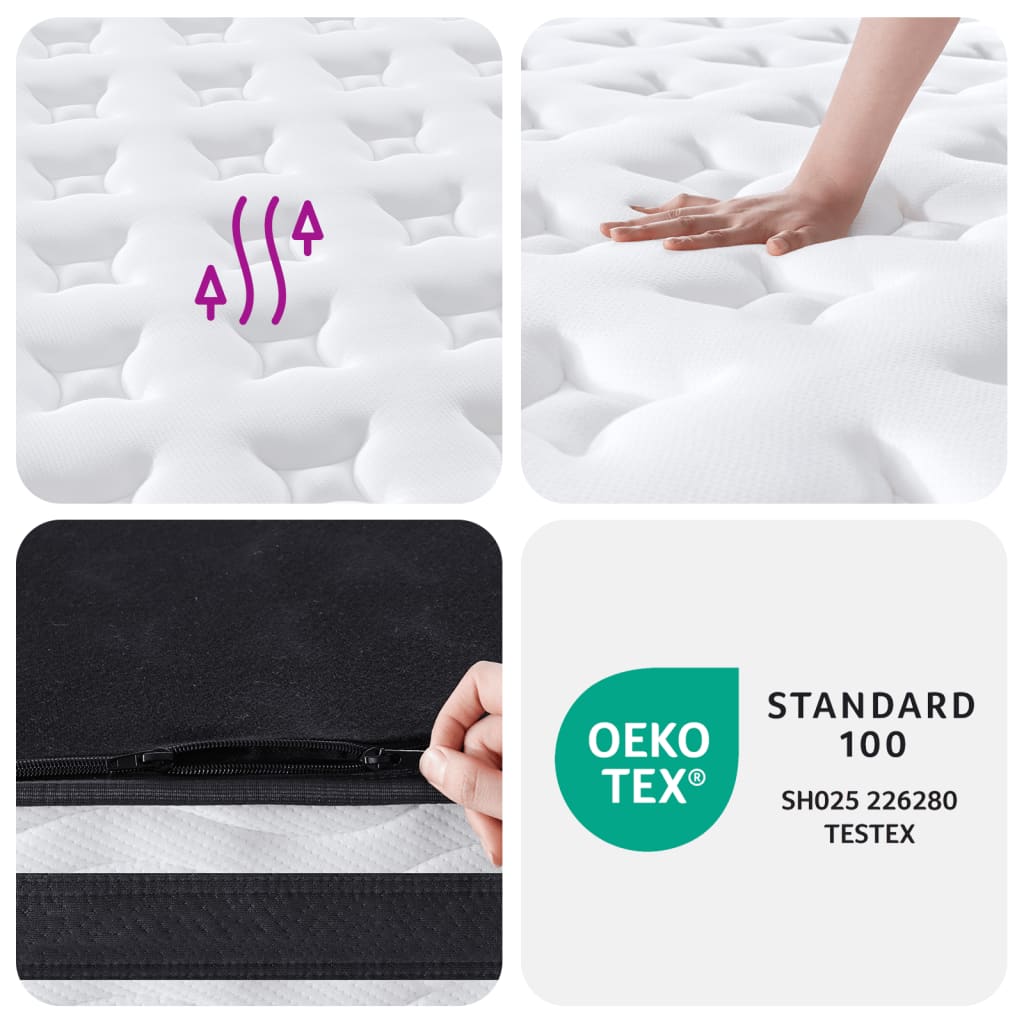 vidaXL Pocket Spring Mattress Medium 140x190 cm