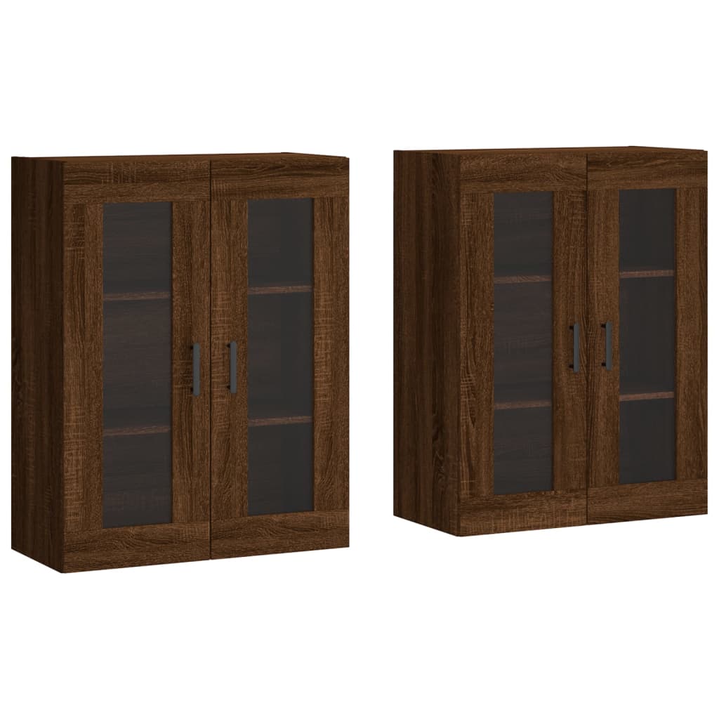 vidaXL Wall Mounted Cabinets 2 pcs Brown Oak Engineered Wood