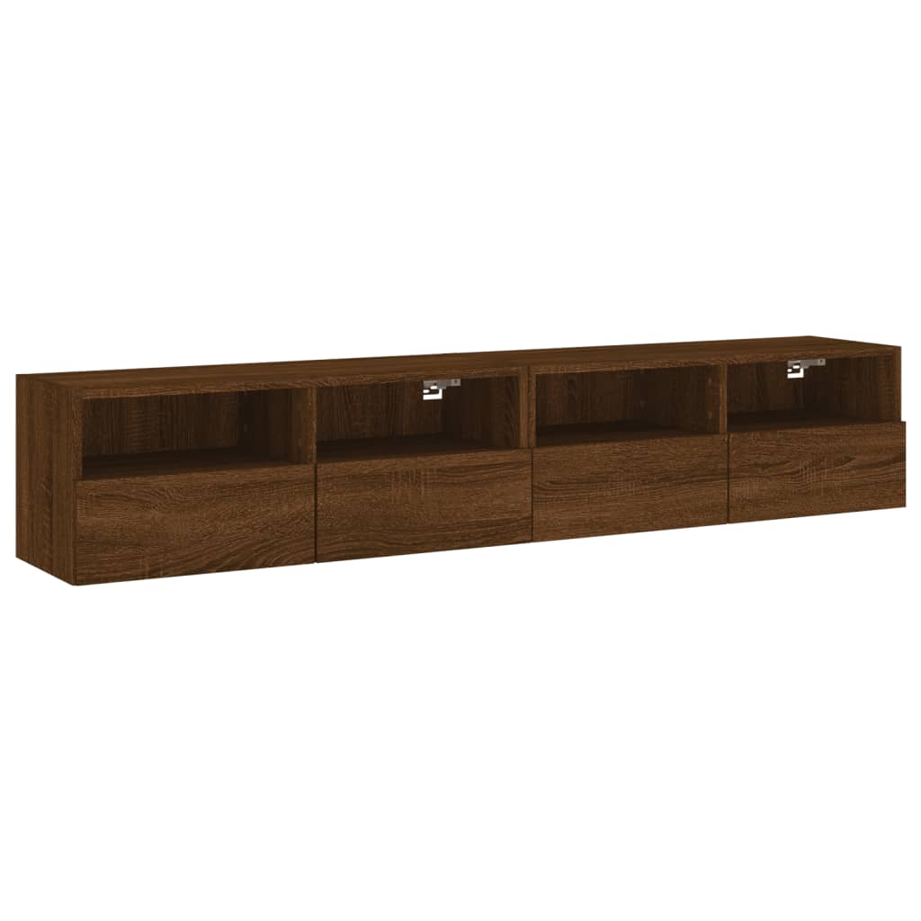 vidaXL TV Wall Cabinets 2 pcs Brown Oak 80x30x30 cm Engineered Wood