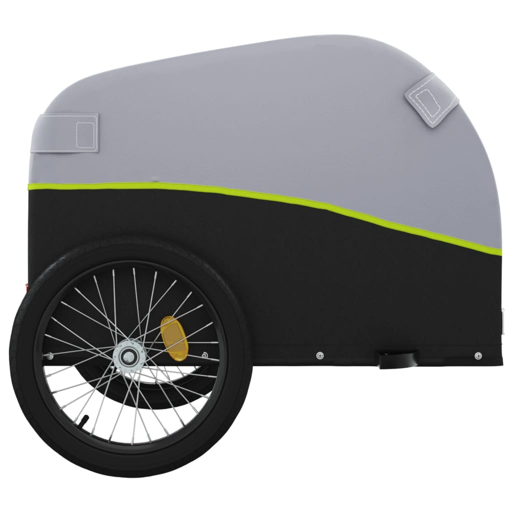 vidaXL Bike Trailer Black and Green 45 kg Iron