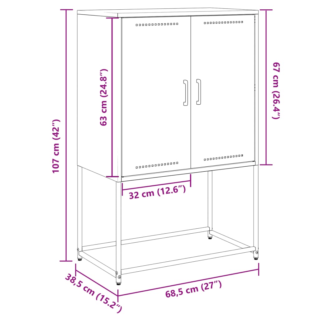 vidaXL TV Cabinet Olive Green 100.5x39x60.5 cm Steel