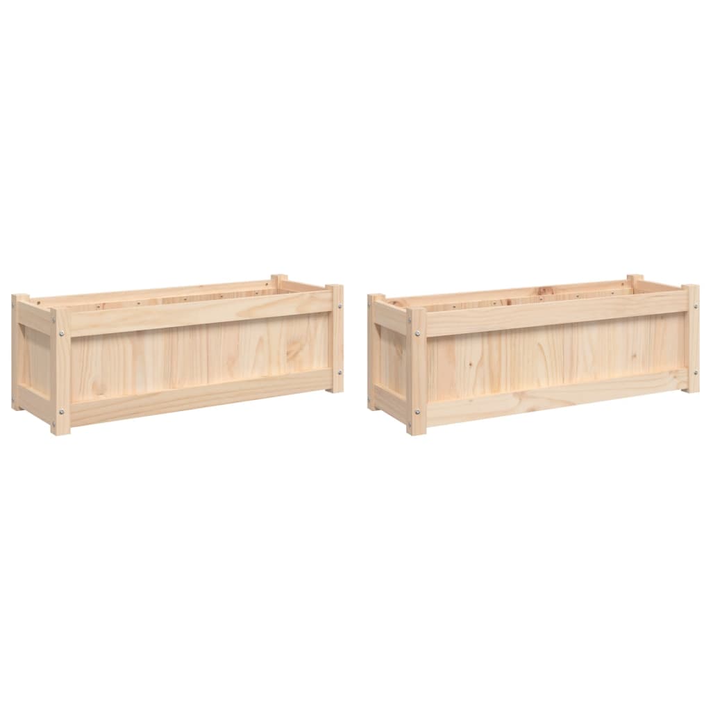 vidaXL Garden Planters 2 pcs Solid Wood Pine