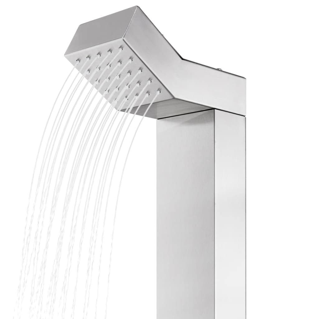 vidaXL Garden Shower with Brown Base 225 cm Stainless Steel