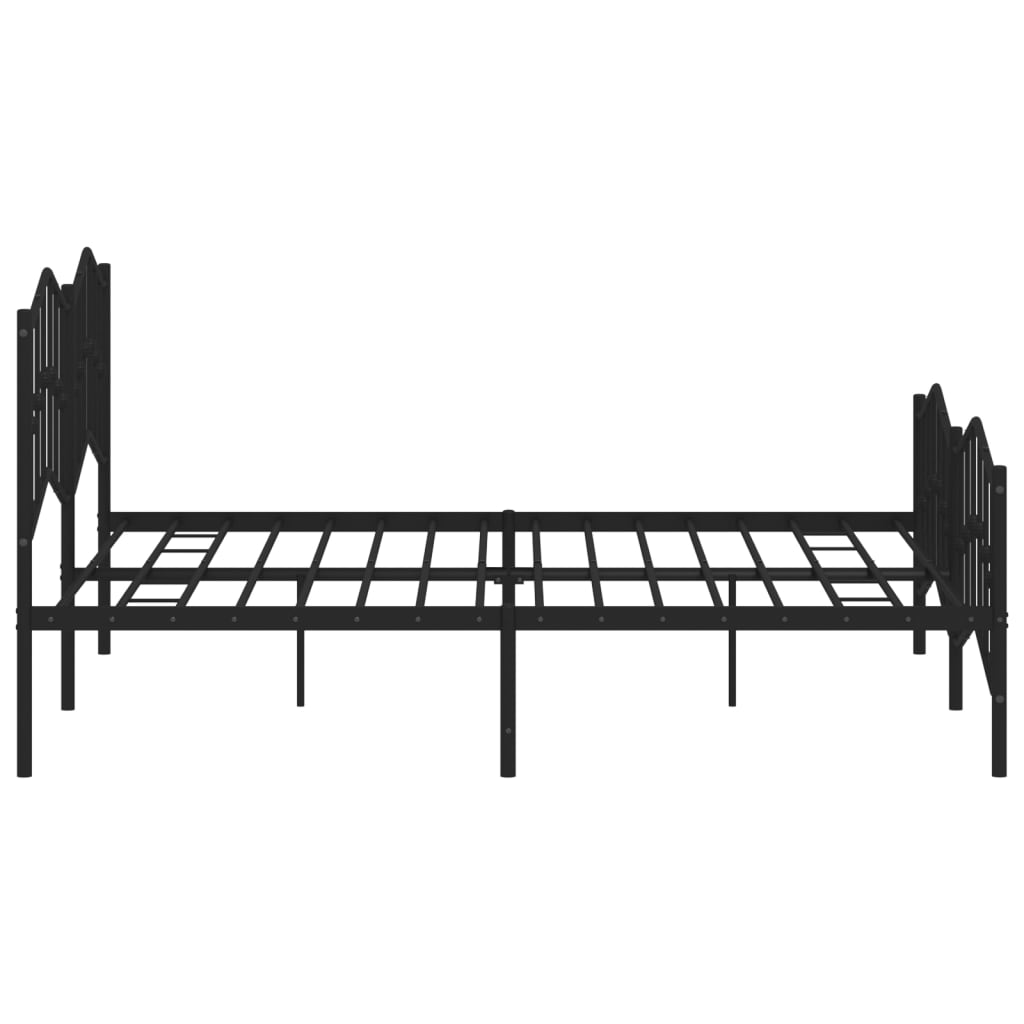 vidaXL Metal Bed Frame without Mattress with Footboard Black 183x213 cm